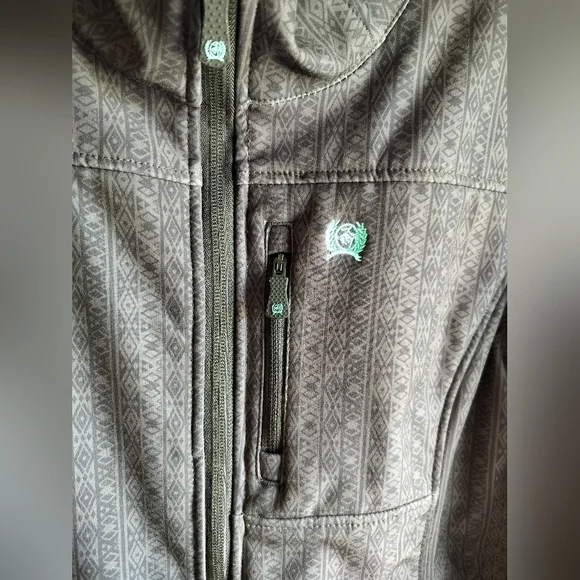 Cinch Women's Charcoal Grey And Turquoise Aztec Print Concealed Carry Jacket M - Picture 4 of 16